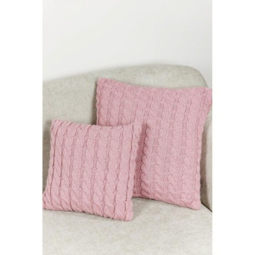 Наволочка Прованс декоративна в'язана Коси рожева 45х45 (028636)