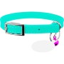 Нашийник для тварин WAUDOG Glamour з QR паспортом Д 22-30 см ментоловий (324813)