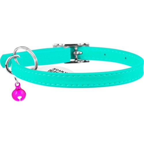 Нашийник для тварин WAUDOG Glamour з QR паспортом Д 22-30 см ментоловий (324813)