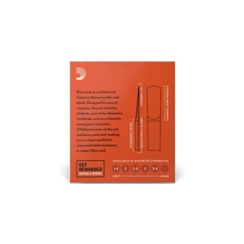 Тростина для кларнета D'Addario Rico - Eb Clarinet #3.5 - 10 Pack (RBA1035)
