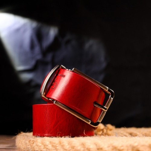 Ремінь Grande Pelle Жіночий з натуральної шкіри Червоний (21456)