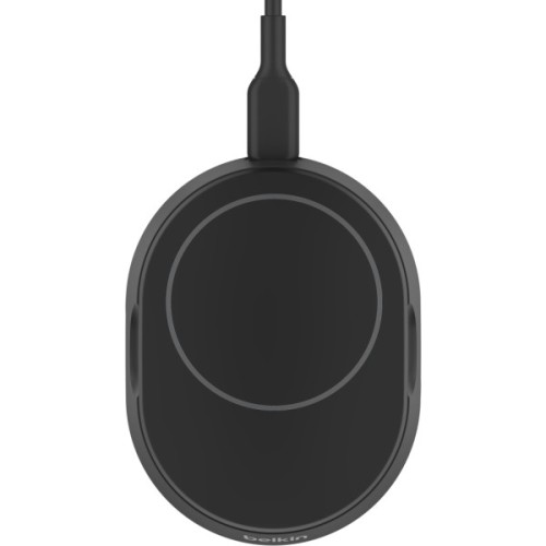 Зарядний пристрій Belkin 15W Magnetic Stand Qi2 20W adapter USB-C black (WIA008VFBK)