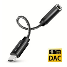 Перехідник USB-C M to 3.5mm F DAC black AXAGON (ADA-HC)