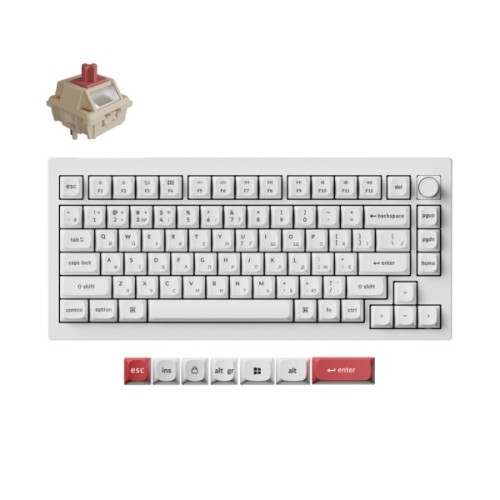 Клавіатура Keychron V1 Ultra Keychron Red Switch RGB UA White (V1U-F1-UA)
