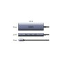 Концентратор Ugreen USB-C 5-in-1 3xUSB-A + 1xUSB-C PD100W + DisplayPort 4K60Hz black (75642)