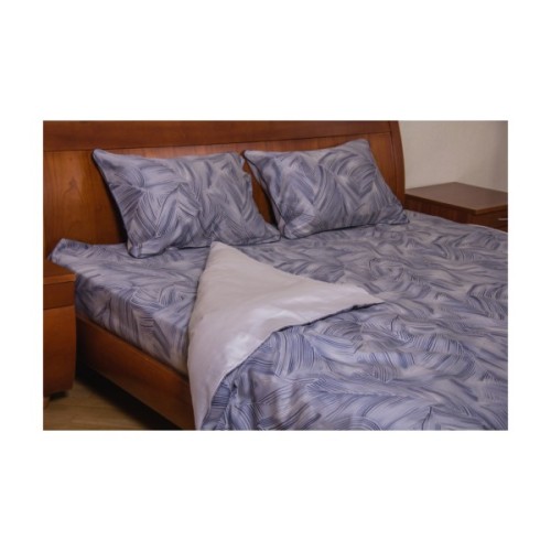 Простирадло Billerbeck ARIA сатин синьо-сірий 240х260 см (CN2116380UA2)