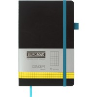 Книга записна Buromax Concept 125x195 мм 96 аркушів в клітинку обкладинка зі штучної шкіри Салатова (BM.291162-15)