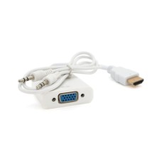 Перехідник HDMI M to VGA F + Audio 0.1m 4K/2K white Voltronic (YT-C-HDMI(M)/VGA(F)+AUX-W)