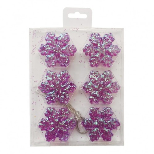 Ялинкова іграшка Novogod`ko Сніжинки 5 cм 12 шт Пластик (974860)