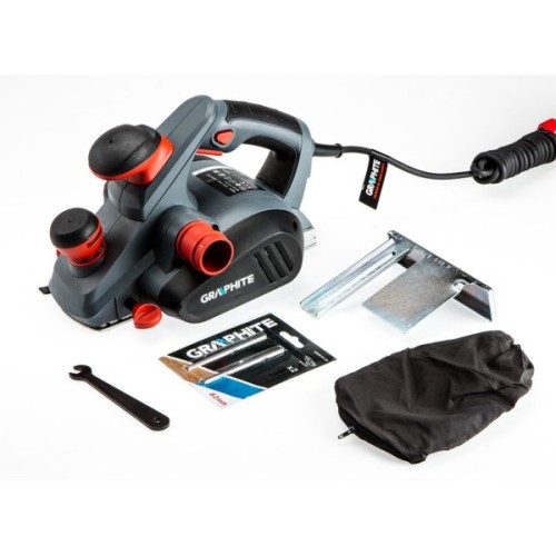 Електрорубанок Graphite 850W, 82мм, стругання до 3мм, 3.1кг (59G678)