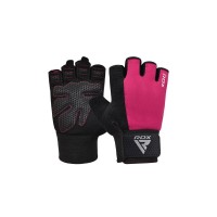Рукавички для фітнесу RDX W1 Half Pink Plus M (WGA-W1HP-M+)