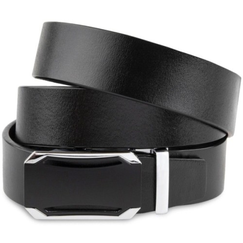 Ремінь Vintage Чоловічий з чорною вставкою на пряжці Чорний (20255)