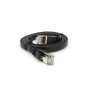 Патч-корд 1м UTP cat.7, CU, RJ45, плоский, black Weepda (PCMF-CU7/1.0Bk)