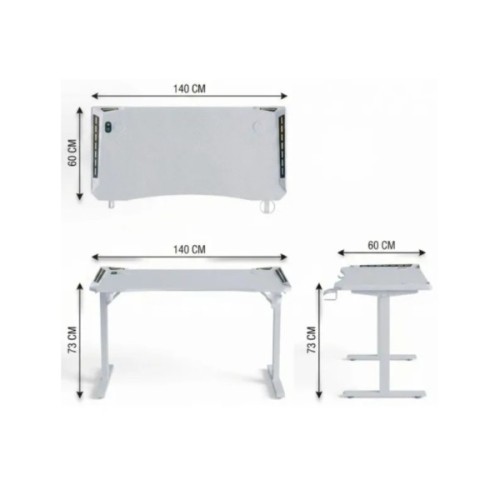 Комп'ютерний стіл GT Racer T-1452 White (T-1452 (140x60x73) White)