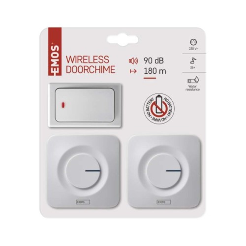 Дверний дзвінок EMOS бездротовий P5731 220В 2 приймачі (180м) (P5731)