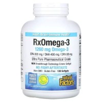Жирні кислоти Natural Factors Омега-3, 1260 мг, RxOmega-3, 120 гелевих капсул (NFS-03549)