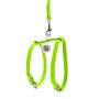 Шлея для собак WAUDOG Glamour з повідцем шкіряна Ш 9 мм А 20-30 см В 30-40 см салатова (33995)