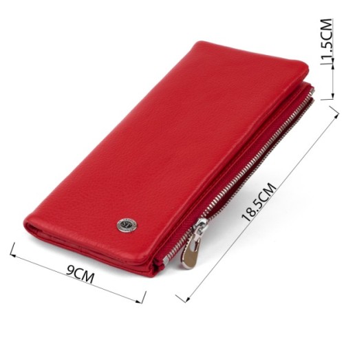 Гаманець ST Leather На кнопці Червоний (19202)