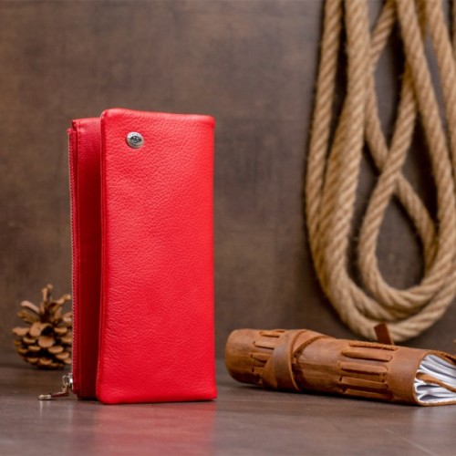 Гаманець ST Leather На кнопці Червоний (19202)