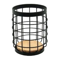 Підставка для кухонного приладдя Ardesto Midori, 12х12х15.5см, метал, дерево, чорний (AR0925B)