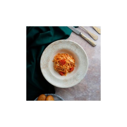 Тарілка By Bone серія "Antico" для пасти з піднятим бортом 25 см 400 мл (AN-ZT-25-CK)