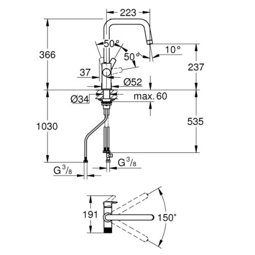 Змішувач Grohe Blue Pure Eurosmart (30583000)