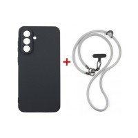 Чохол до мобільного телефона Dengos Case + Cross-body Strap Samsung Galaxy A57 Black+Grey (DG-KM-CCRB-09)