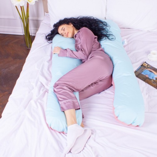 Подушка MirSon для вагітних і відпочинку Eco Line №8016 U-подібна Dusty Rose (2200006178415)