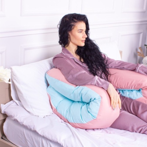 Подушка MirSon для вагітних і відпочинку Eco Line №8016 U-подібна Dusty Rose (2200006178415)