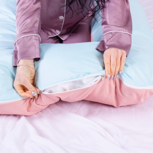 Подушка MirSon для вагітних і відпочинку Eco Line №8016 U-подібна Dusty Rose (2200006178415)