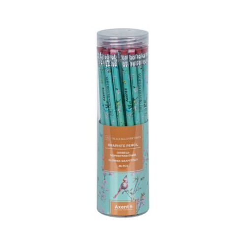 Олівець графітний Axent OS, Spring круглий, з гумкою, НВ (9009/36-26-A)