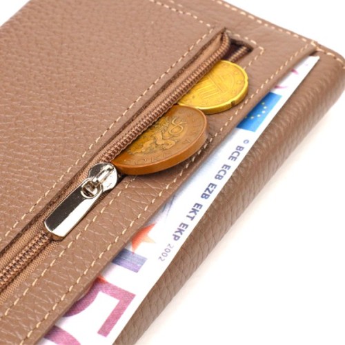 Портмоне Canpellini З натуральної шкіри флотар Бежеве (21695)