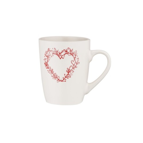 Чашка Ardesto Heart, 320мл, кераміка, білий (AR3467W)