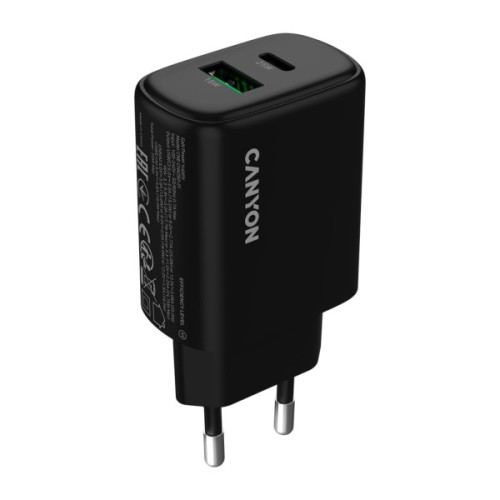 Зарядний пристрій Canyon OnCharge 250 25W 1xPD 1xQC EU Black (CNE-CHA250-31)