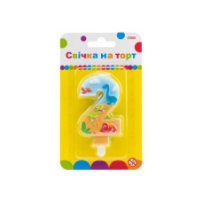 Свічка Maxi двостороння "2" із зображенням динозаврів висотою 7,62 см (MX622099-2)