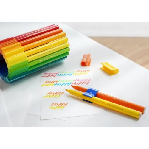 Фломастери Faber-Castell в пластиковій валізці Connector, 60 кольорів (25594)