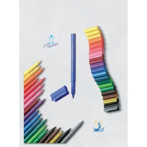 Фломастери Faber-Castell в пластиковій валізці Connector, 60 кольорів (25594)