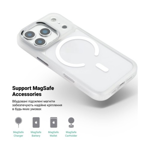 Чохол до мобільного телефона Armorstandart Unit-C MagCase Apple iPhone 17 Pro Matte Clear Silver (ARM91204)