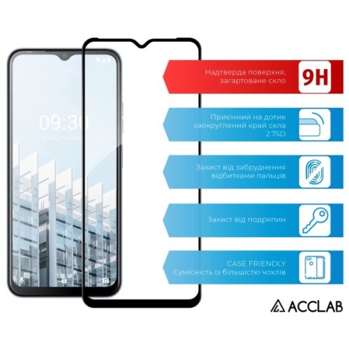 Скло захисне ACCLAB Full Glue Tecno Pop 6 Pro Black (1283126551581)