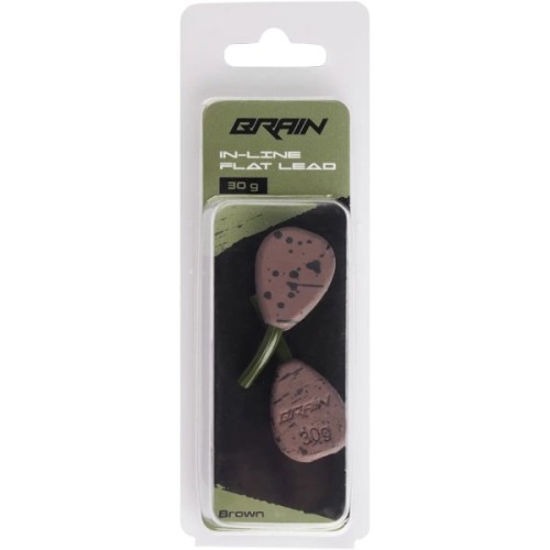 Грузило Brain In-Line Flat Lead 30g 2шт/уп Brown (1858.32.12)