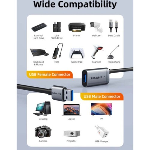 Дата кабель USB 3.0 AM/AF 20.0m active Cabletime (CA915194)