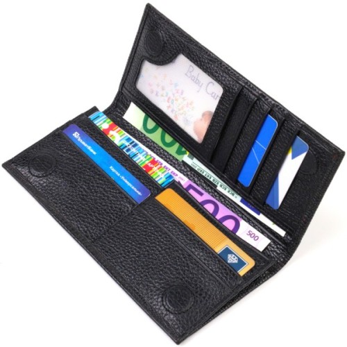 Гаманець Canpellini З натуральної шкіри Чорний (21906)