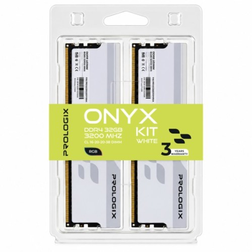 Модуль пам'яті для комп'ютера DDR4 32GB (2x16GB) 3200 MHz Onyx White RGB Prologix (PRO32GB3200YWR4K)
