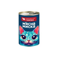 Консерви для котів М'ясна Миска шматочки в соусі з телятиною 415 г (4820255192161)