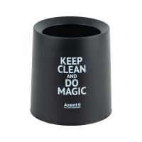 Кошик для паперів Axent Настільний контейнер для сміття, круглий, чорний (2131-01-A)