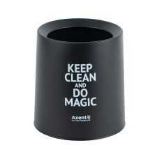 Кошик для паперів Axent Настільний контейнер для сміття, круглий, чорний (2131-01-A)