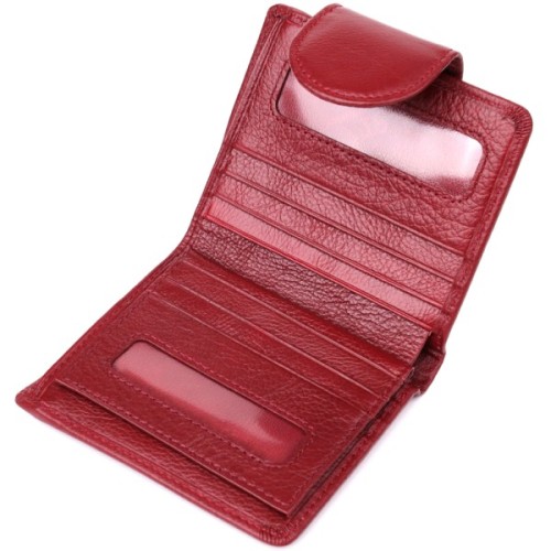 Гаманець ST Leather З натуральної шкіри Бордовий (23071)