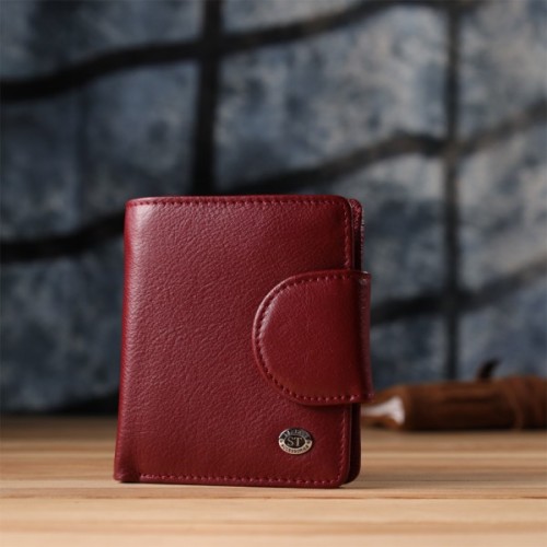 Гаманець ST Leather З натуральної шкіри Бордовий (23071)