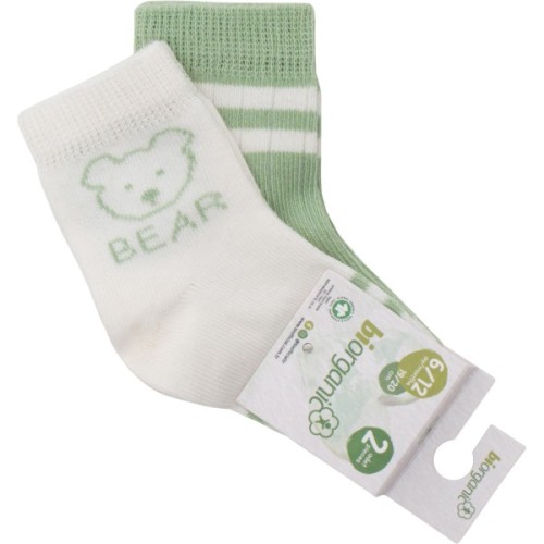 Шкарпетки дитячі Bibaby з ведмедиком (68412-6-12-creamgreen)