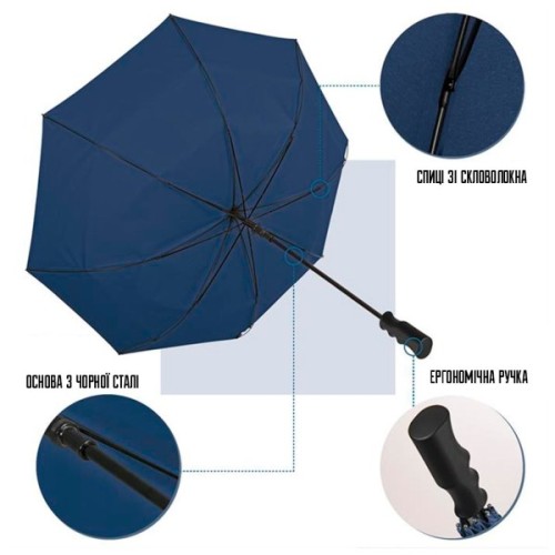 Парасоля Perletti Golf XXL тростина, з системою антивітер, темно-синя (P96020-02)